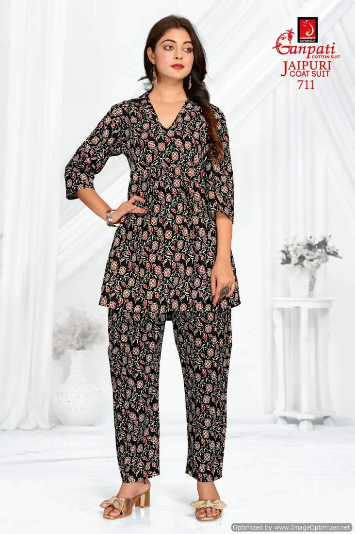 Ganpati Jaipuri Vol 7 Cotton Wholesale Kurti with Pant Catalog — Wholesale Kurtis, Ganpati wholesale from Surat - Gallery Image 5